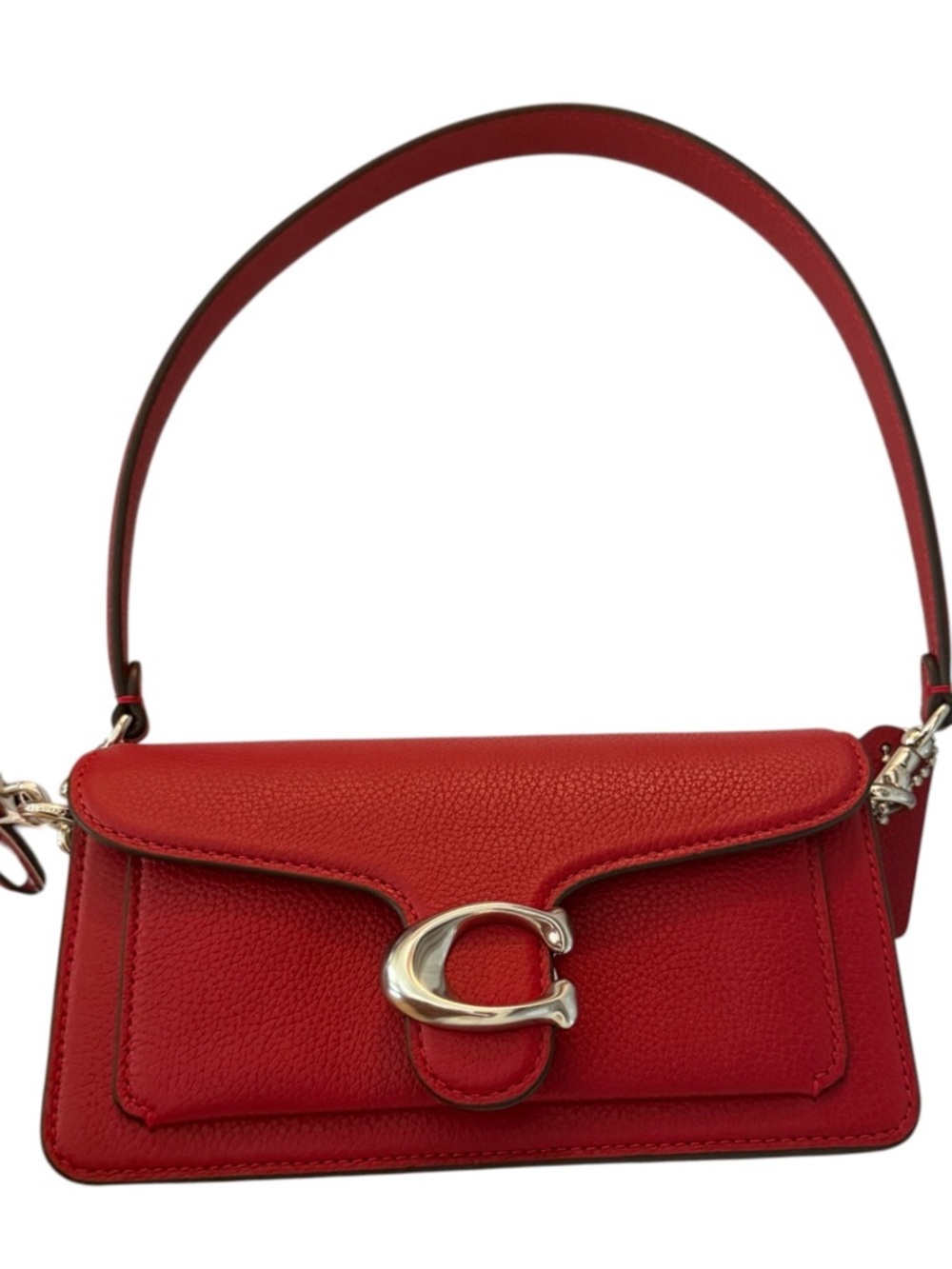 Coach Tabby 20 Ruby Pebbled Leather NWT Silver Hardware Shoulder Crossbody Bag - Picture 3 of 13